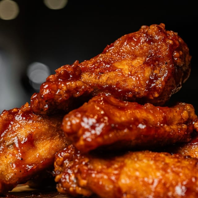 Korean Style Twice Fried Chicken Wings.