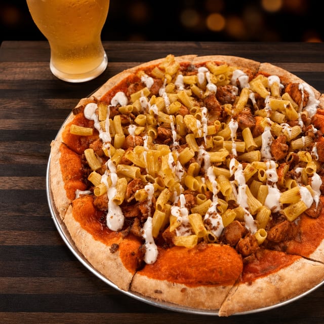 Spicy Mac Chicken Pizza.